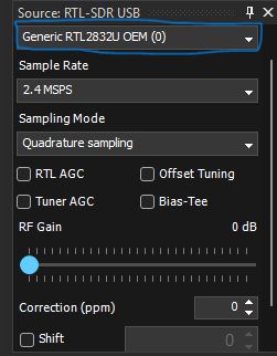 SDR Sharp Kaynak Aygıtın Kaynak Panelinden Doğru Seçilimi