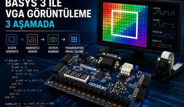 Basys 3 ile VGA Uygulamaları: Statik Görüntüden Gerçek Zamanlı Kamera Görüntüsüne